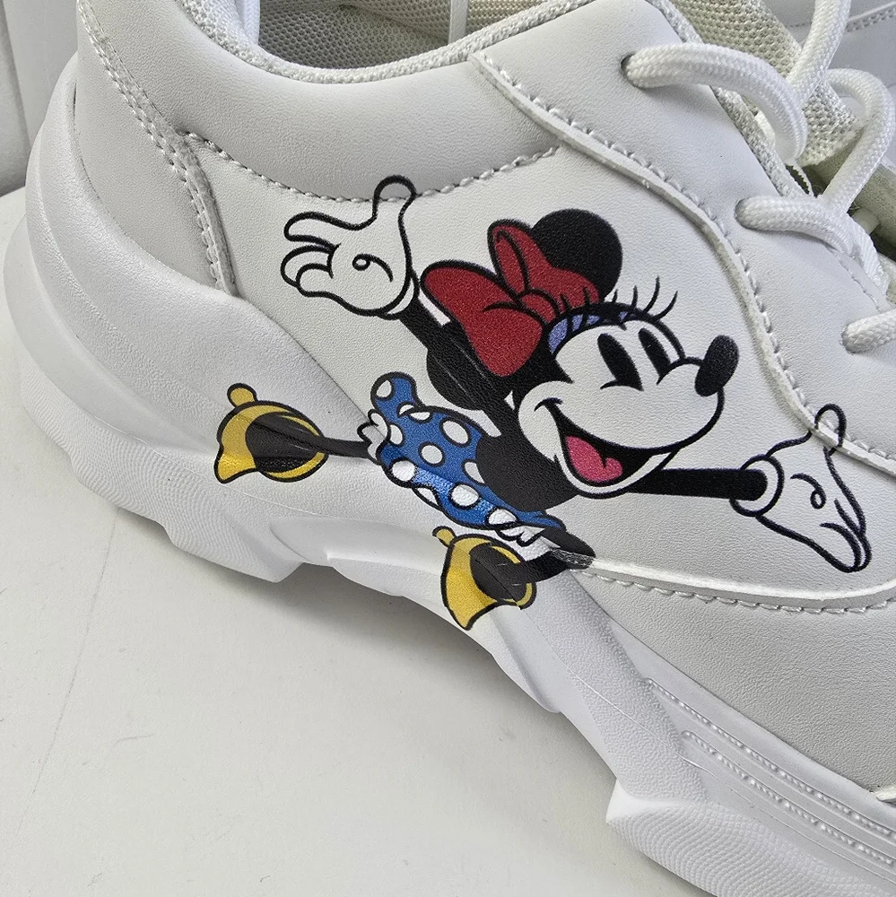 Size 10 - Disney Minnie Mouse and Mickey Mouse White Shoes - Picture 2 of 15